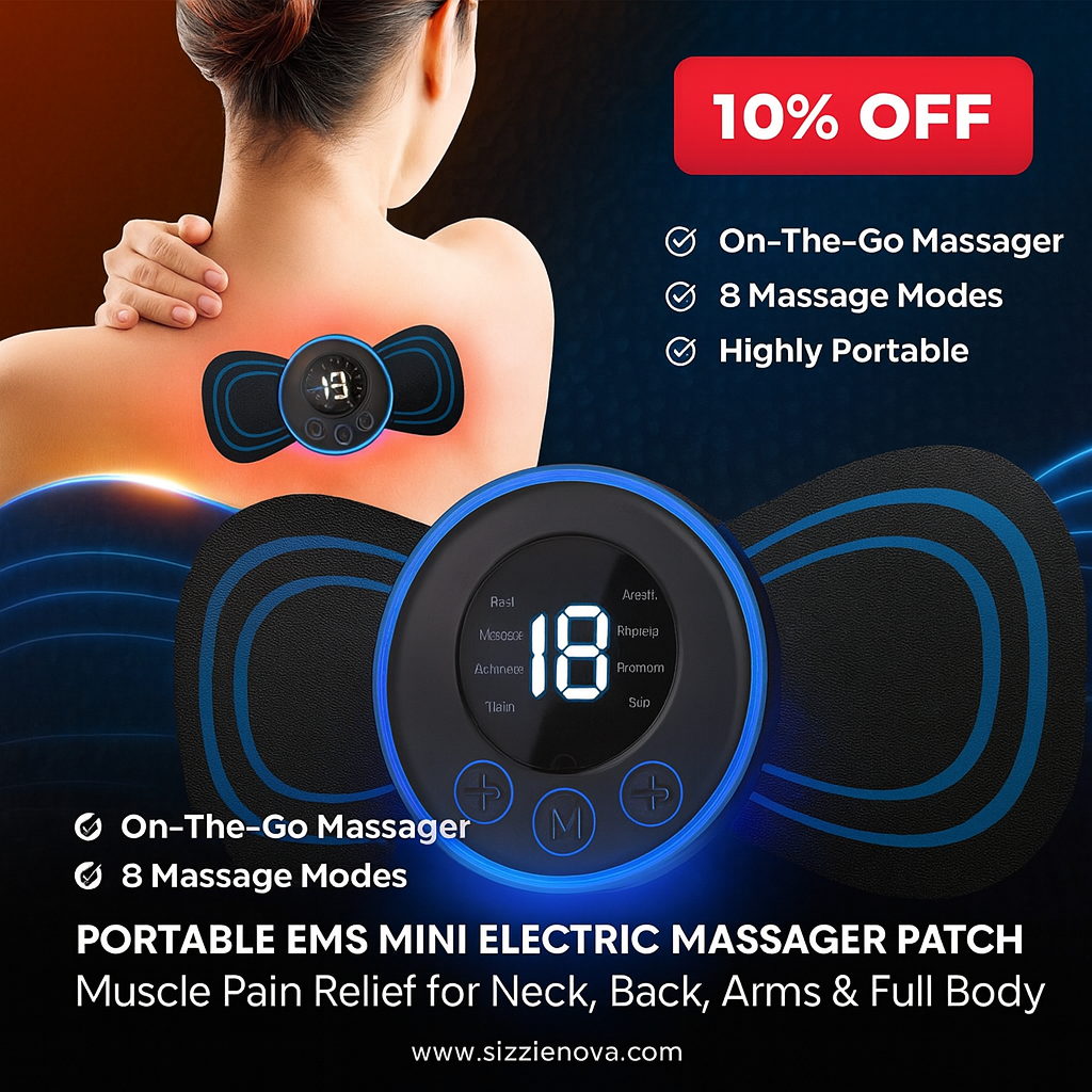 Portable EMS Mini Electric Massager Patch – Muscle Pain Relief