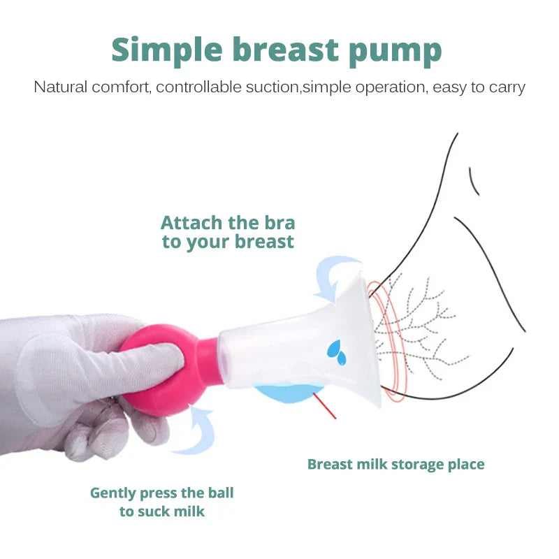 Silicone Manual Breastfeeding Pump – Gentle, Portable & Easy for Moms