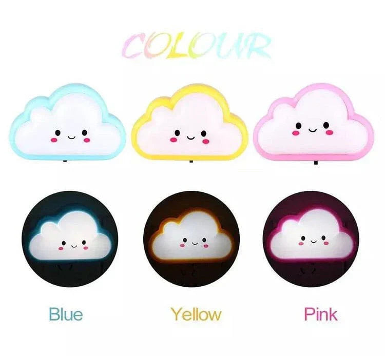 Smiley Cloud Plug-In LED Night Light - (Random Colour)