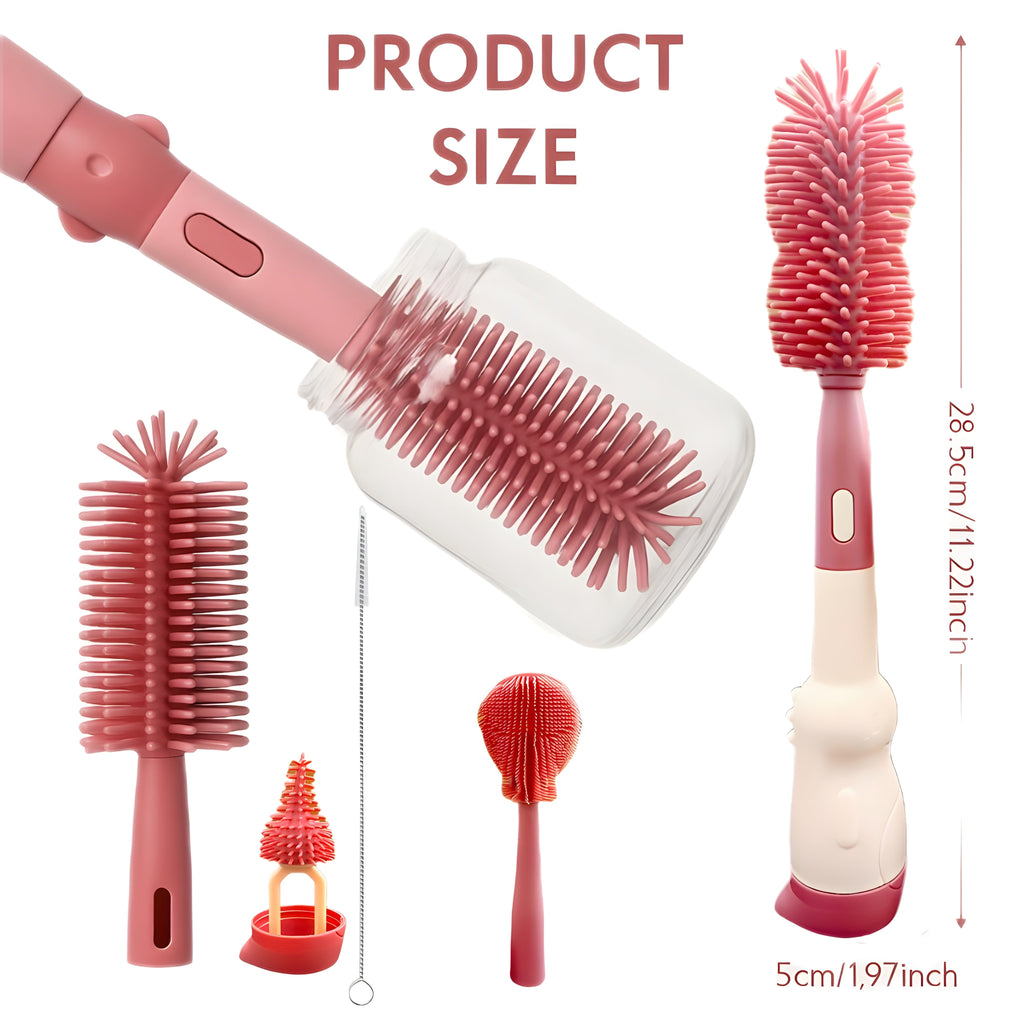 4-in-1 Silicone Baby Bottle Cleaning Set – BPA-Free Brushes