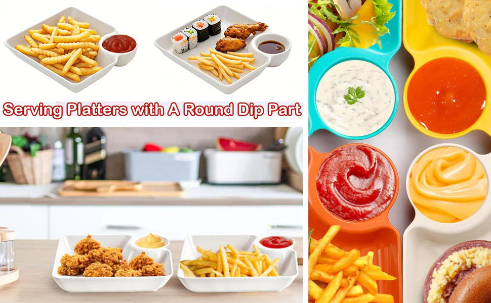 Kids 4-Piece Colorful Serving Platter Set