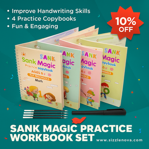 Sank Magic Practice Book Set – 4 Books + Magic Pen & 5/10 Refills