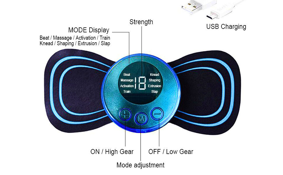 Portable EMS Mini Electric Massager Patch – Muscle Pain Relief