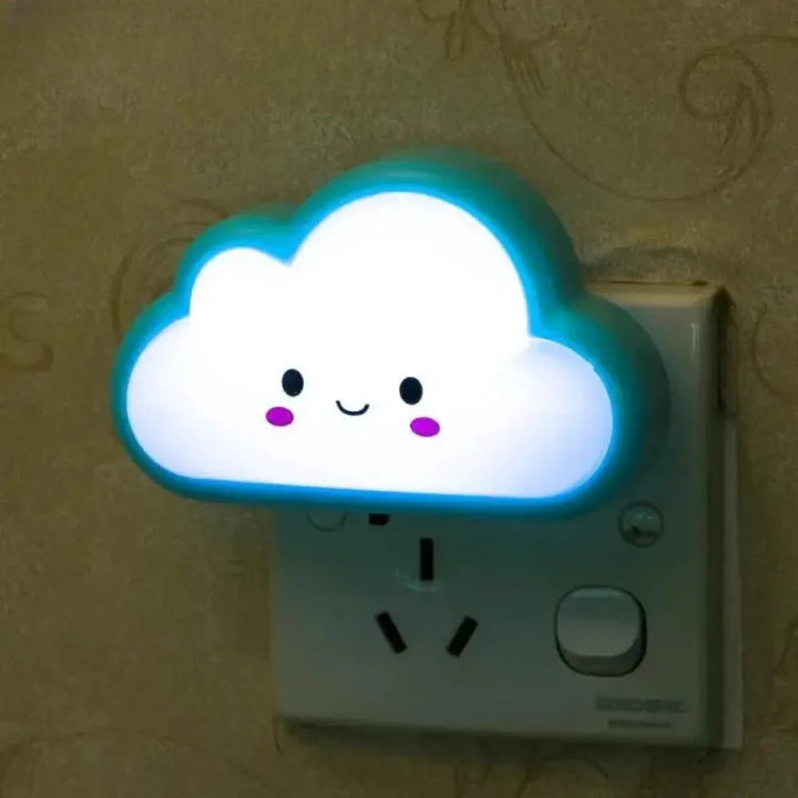 Smiley Cloud Plug-In LED Night Light - (Random Colour)
