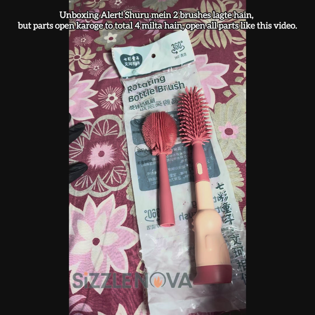 4-in-1 Silicone Baby Bottle Cleaning Set – BPA-Free Brushes